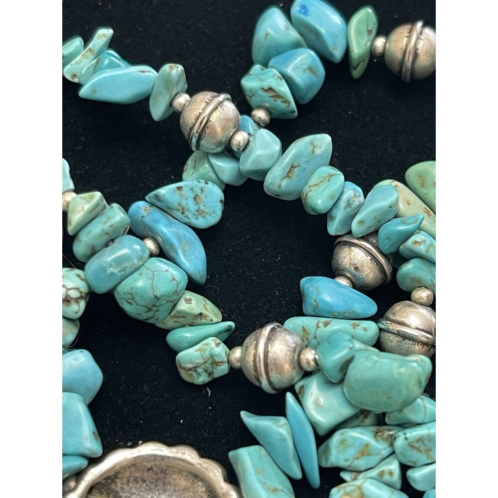 Southwestern Silver Tone Turquoise Coral Bead Necklace & Bracelet Lot Untested - Picture 12 of 14